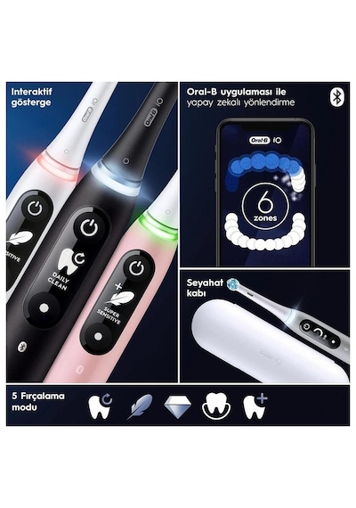 Oral-b İo6 Smile Serisi Şarjlı Diş Fırçası Siyah