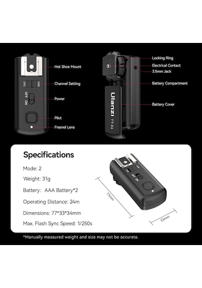 Ulanzi Tt-01 Kablosuz Flaş Tetikleyici L002