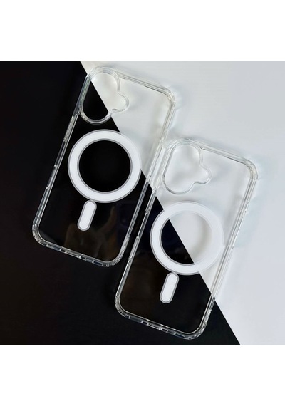 Apple iPhone 16 Uyumlu Magsafe Kablosuz Şarj Özellikli Şeffaf Kılıf