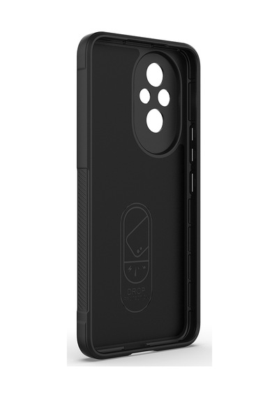 Honor 200 Pro Kılıf Kamera Korumalı Esnek Silikon Parmak Şeritli Pazarplus Siyah