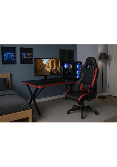 X Metal Ayaklı Oyuncu Masası Gamer Masa Siyah-kırmızı X Metal Ayaklı Oyuncu Masası Gamer Masa Siyah-kırmızı