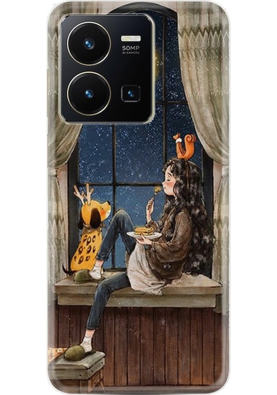 Vivo Y35 Kilif Resimli Silikon Ananas Camera Glass 1358 566402378