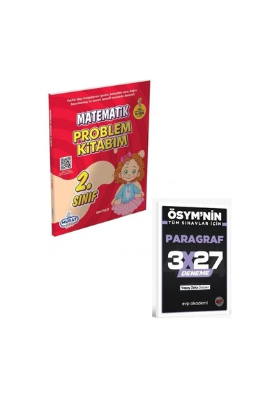 Murat 2027 2.sınıf Matematik Problemler Kitabım+ Evp Akademi Paragraf
