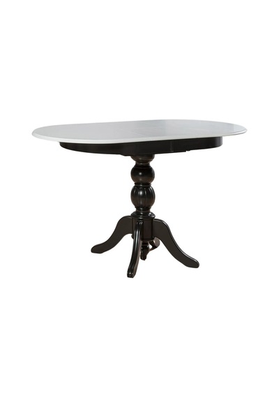 Rika Baba Ayak Oval Açılır Masa 70x110 Siyah - Beyaz