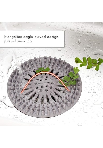 Yuvarlak Silikon Süzgeç 12 Cm Lavabo Ve Küvet Süzgeci, Lavabo Tıkacı Gri Renk 1 Adet M-140 Silikon Diğer