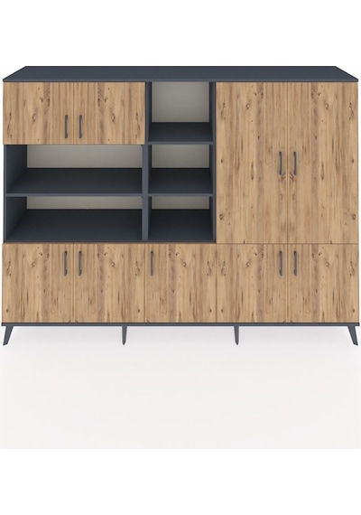 Hyperion Dolap 14 Raflı 9 Kapaklı 220x44x163 Antrasit-çam/antrasit Atlas Çam/antrasıt - Antrasıt Hyperion Dolap 14 Raflı 9 Kapaklı 220x44x163 Antrasit-çam/antrasit Atlas Çam/antrasıt - Antrasıt