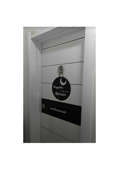 Pey Aksesuar Hoşgeldin Ramazan Kapı Süsü, Ramazan Duvar Dekoru, Ramazan Duvar Süslemesi Siyah