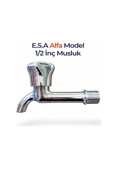 Esa Alfa Model Musluk 1/2'' Uzun Tip Lavabo Evye Bahçe Dış Mekan Uyumlu