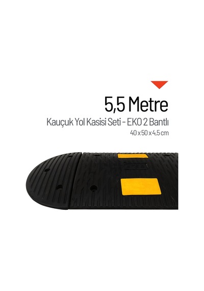 5,5 Metre Kauçuk Hız Kesici Set 2 Bantlı Yol Kasisi Uygulaması-924