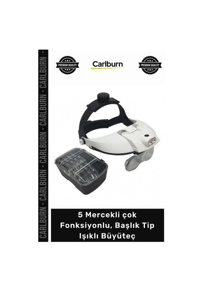 Büyüteç Profesyonel Şapka Tip Tamirci 5 Mercekli Çok Fonksiyonlu Başlık Tip Işıklı Büyüteç