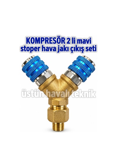 KOMPRESÖR 2 li Mavi Stoper Hava Jakı Çıkışı Seti