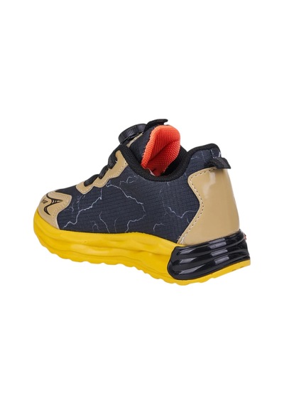 Nstil Günlük Erkek Çocuk Spor Ayakkabı Makara Bağcık Desenli Taban Rahat Hafif Sneaker 5003 Siyah - Sarı