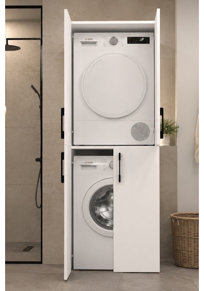 Atik No.2 Dört Kapaklı Çamaşır Ve Kurutma Makinesi Dolabı Çok Amaçlı Banyo Düzenleyici Beyaz Atik No.2 Dört Kapaklı Çamaşır Ve Kurutma Makinesi Dolabı Çok Amaçlı Banyo Düzenleyici Beyaz