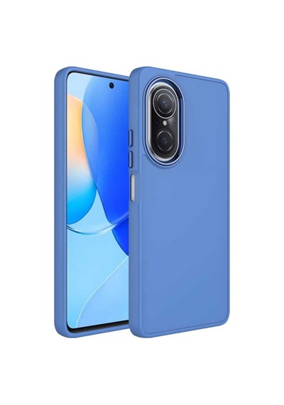 Huawei Nova 9 Se Kılıf Metal Çerçeve Ve Buton Tasarımlı Silikon Zore Luna Kapak Lavendery Gray