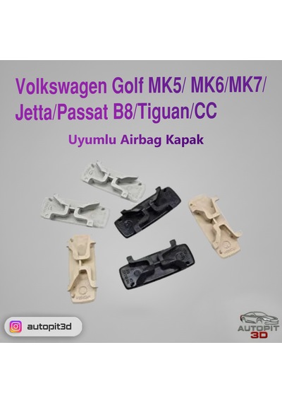 Autopit 3d Volkswagen Golf Mk5/ Mk6/mk7/jetta/passat B8/tiguan/cc Uyumlu Airbag Kapak Airbag Kapak