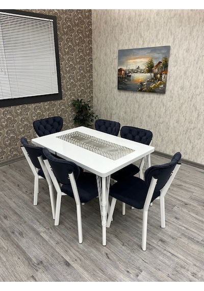Akuamarin Mutfak Yemek Masası Takımı- 6 Kişilik Mutfak Masa Sandalye Takımı- Mutfak Masası Takımı Siyah Akuamarin Mutfak Yemek Masası Takımı- 6 Kişilik Mutfak Masa Sandalye Takımı- Mutfak Masası Takımı Siyah