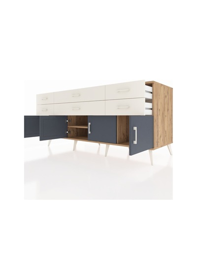 Kronos Konsol 2 Raflı 6 Çekmeceli 4 Kapaklı 176x59x83 Çam-antrasit/aytaşı Antrasit/aytaşı Kronos Konsol 2 Raflı 6 Çekmeceli 4 Kapaklı 176x59x83 Çam-antrasit/aytaşı Antrasit/aytaşı