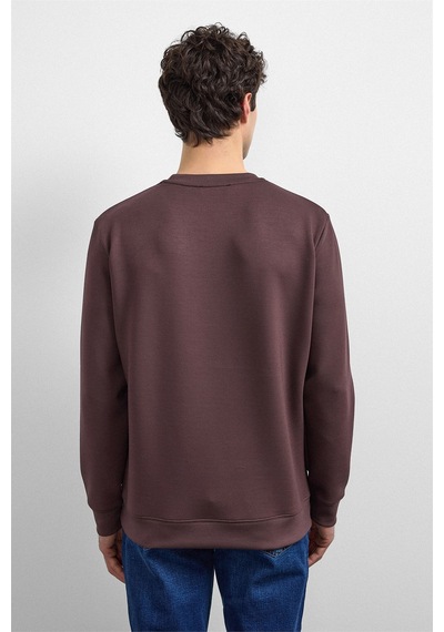 Backandbond Kahve Regular Fit Bisiklet Yaka Sweatshirt
