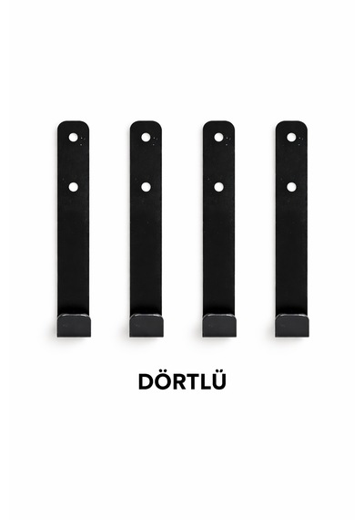 Metal Duvar Askısı Tekli Siyah - 4 Adet