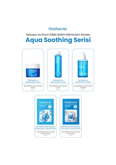 Hassas Cildi Serinleten Nemlendirici Krem İçeren Kağıt Maske Realbarrıer Aqua Soothing Cream Mask