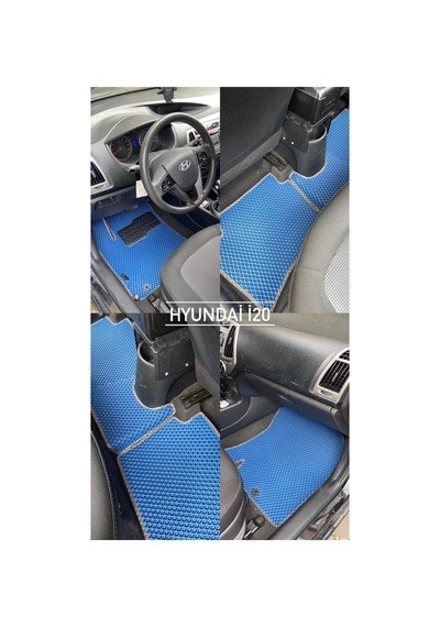 Hyundai İ20 Akıllı Oto Paspas 2014-2020 Mavi-gri Şerit