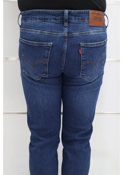 Denim Cartel Dmctekstil Erkek Normal Bel Dar Kesim Boru Paça Jean Pantolon Koyu Mavi