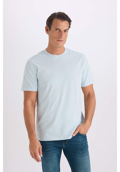 DeFacto %100 Pamuk New Regular Fit Bisiklet Yaka Basic Düz Kısa Kollu Tişört V7699AZ25SPBE506