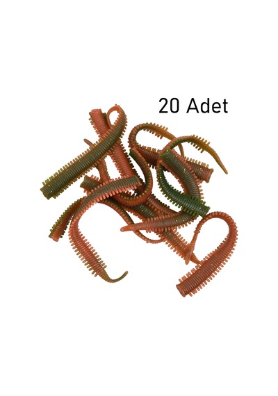 Valkyrie 20 Adet Silikon Solucan Yem 8.5cm Esnek Yumuşak Yapay Balık Yemi Spin & Tatlı Su Avı İçin