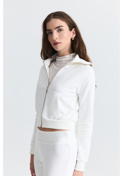 Antioch Fermuarlı Sweatshirt Ve Çan Paça Eşofman Takım Ekru