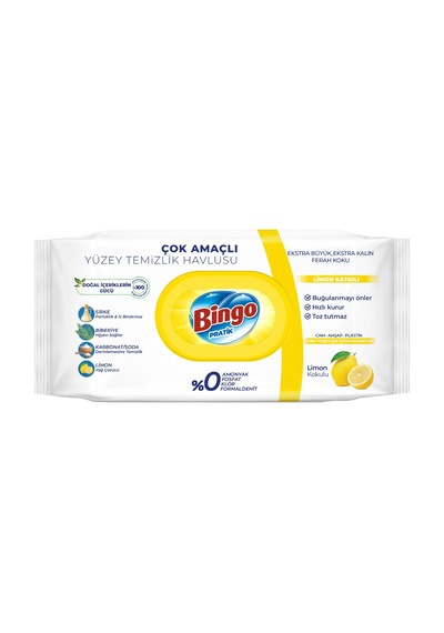 Bingo Clean Yüzey Temizlik Havlusu 96 Yaprak Lavanta Kokulu 3lü 3'lü Set