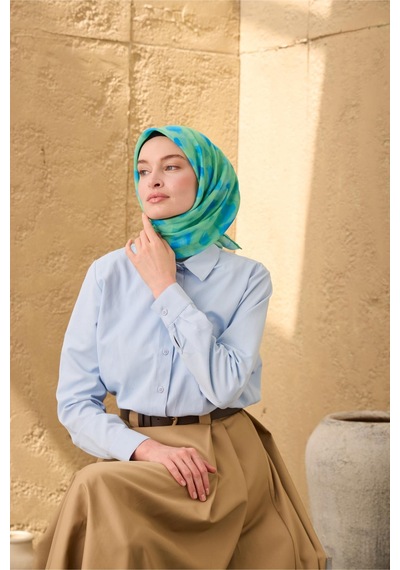 Silk Home Soft Eşarp 73098-10 Biskay Yeşili, Mavi, Açık Yeşil