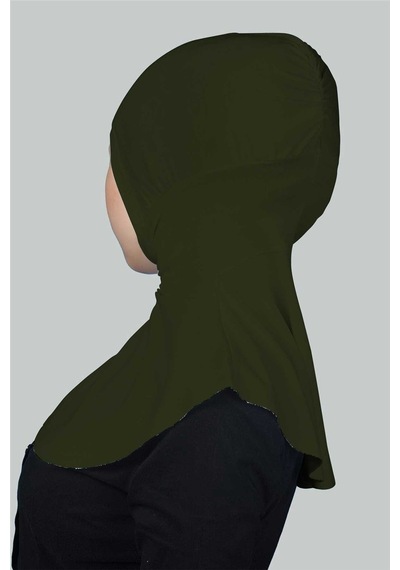 Altobeh Kadın Tesettür Pratik Boyunluklu Hijab - Sporcu Bone Haki