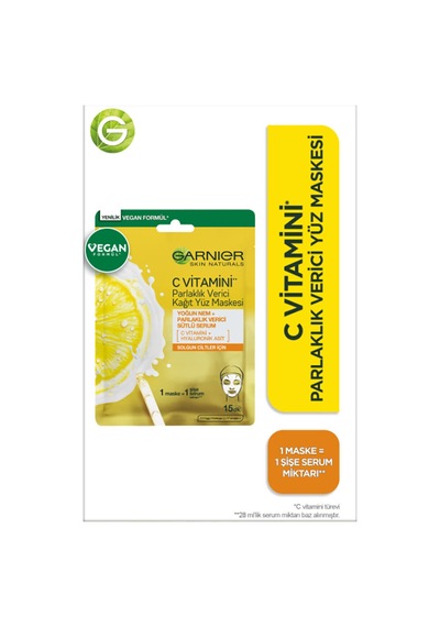 4 Adet Garnier Kağıt Maske Vitamin C Serum
