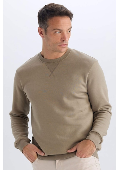 DeFacto Regular Fit Bisiklet Yaka Kalın Basic Düz Sweatshirt T3777AZ25SPKH500