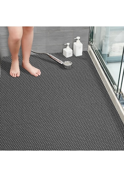 Banyo Duş Havuz- Z Mat Petek Kaydırmaz Pvc Paspas Gri En 90 X1mt