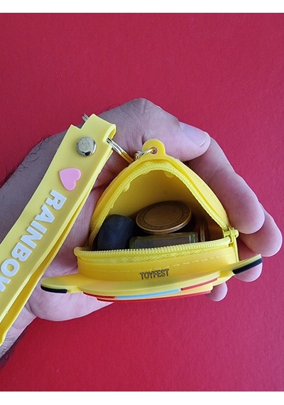 Pokemon Pikachu Figürlü Yumuşak Silikonlu Fermuarlı Mini Cüzdan Anahtarlık Çanta Süsü Model 2- 10 Cm