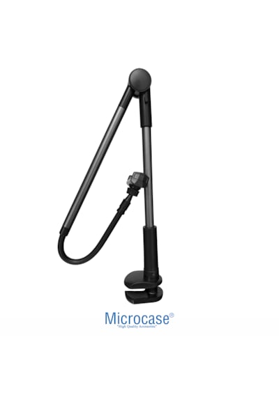 Microcase 360 Döner Başlıklı Masa Üstü Telefon Tutucu Katlanabilir Akrobat Telefon Standı - Al5726 Gri