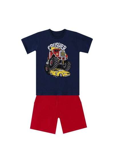 Crusher  Arabalı  Erkek  Çocuk  Yazlık  T-shirt  Şort  Takım