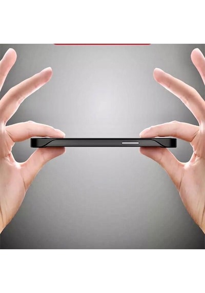 Apple Uyumlu  iPhone 12 Pro Max Kilif Siyah Çerçeveli Seffaf Arka Silikon 513596242