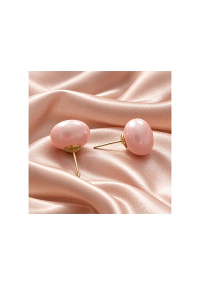 Kadın Pembe İncili Top Küpe Pembe Pembe