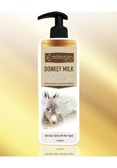Naturel Donkey Milk Eşek Sütlü Şampuan 500 Ml Besleyici Saç Bakım Tüm Saç Tipleri