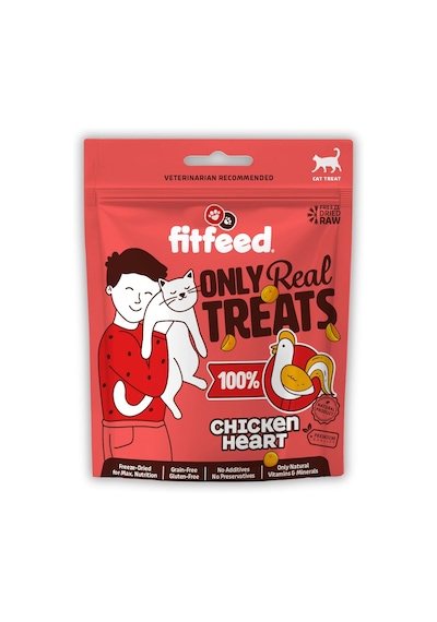 Freeze-dried Çiğ Tavuk Yürek Kedi Ödül Maması 40g