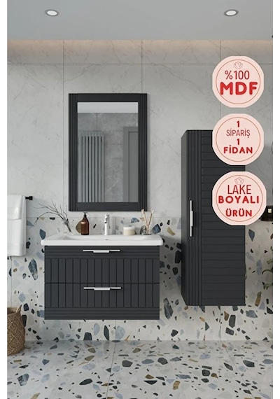 Erguvan Gümüş Kulp Lacivert Demonte 80 Cm Lavabolu Banyo Dolabı Ayna Lavabo Boy Dolabı Lacivert Erguvan Gümüş Kulp Lacivert Demonte 80 Cm Lavabolu Banyo Dolabı Ayna Lavabo Boy Dolabı Lacivert
