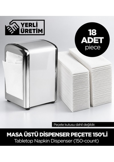 Masa Üstü Dispenser Peçete 150'li 18 Adet