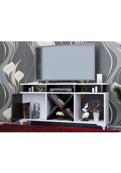 Tv Ünitesi Kamer Tasarım Beyaz Siyah