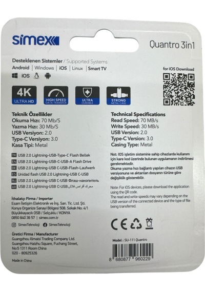 Samsung Uyumlu Type C Flash Bellek 128 Gb Otg Usb Disk Pc