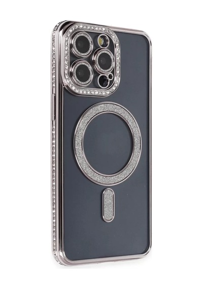 Newface Apple İphone 14 Pro Kılıf Joke Simli Magneticsafe Kılıf - Gri