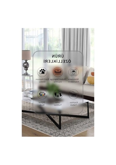Yıkanabilir Dijital Baskılı Halı 1491 Modern Tasarım Açık Indigo