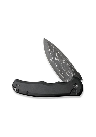 Civivi Button Lock Praxis Aluminum Black Damascus Kamp Çakı Siyah