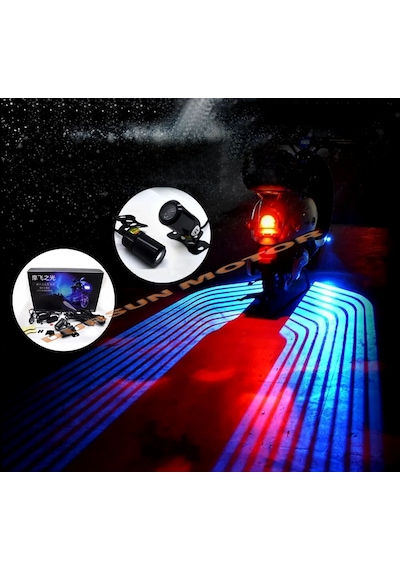 Motosiklet Melek Led Kanatlar Gölge Dekoratif Super Takım Mavi